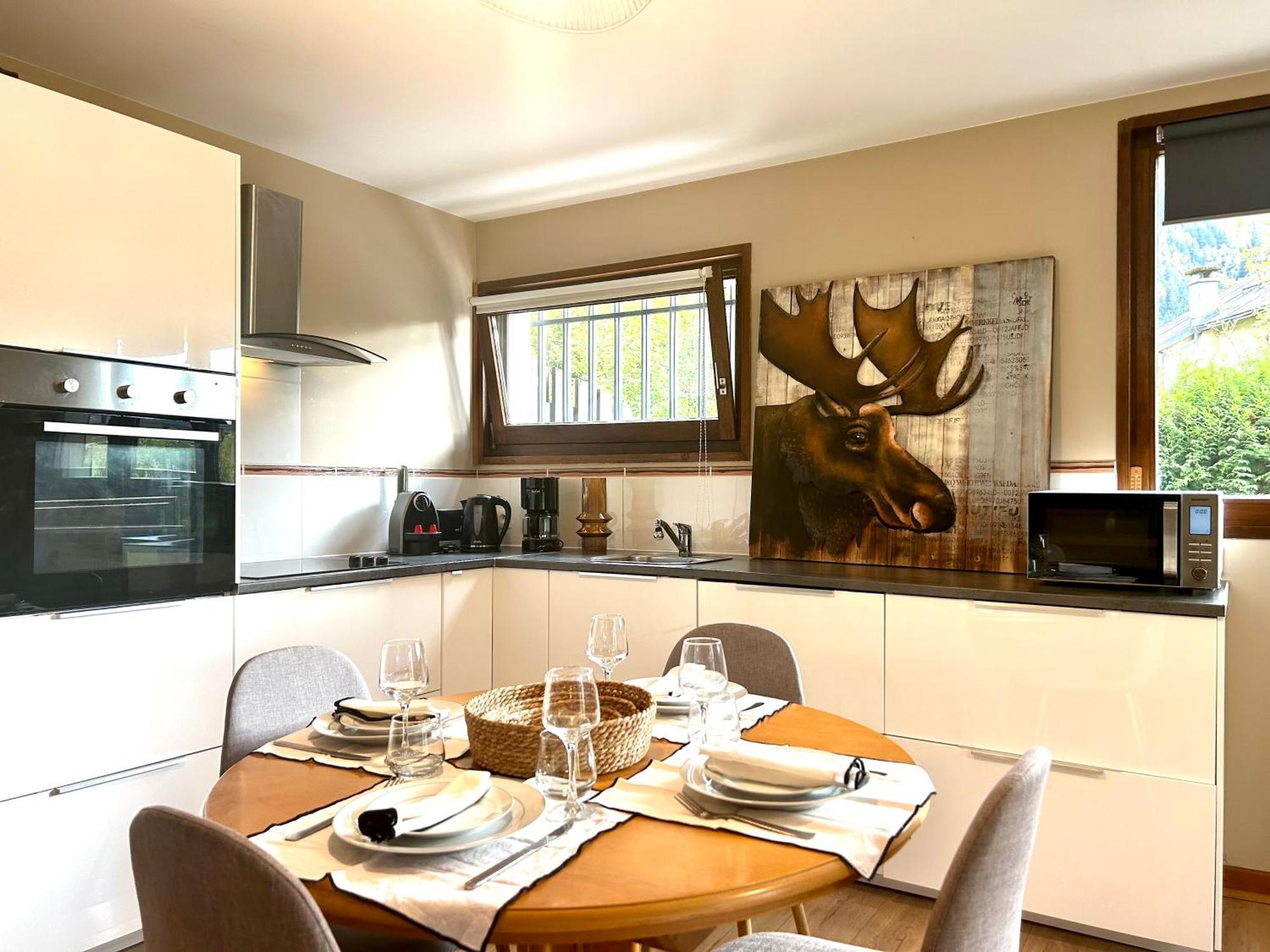 Appartement Style Chalet Avec Grande Terrasse Et Parking Prive 霞慕尼 外观 照片