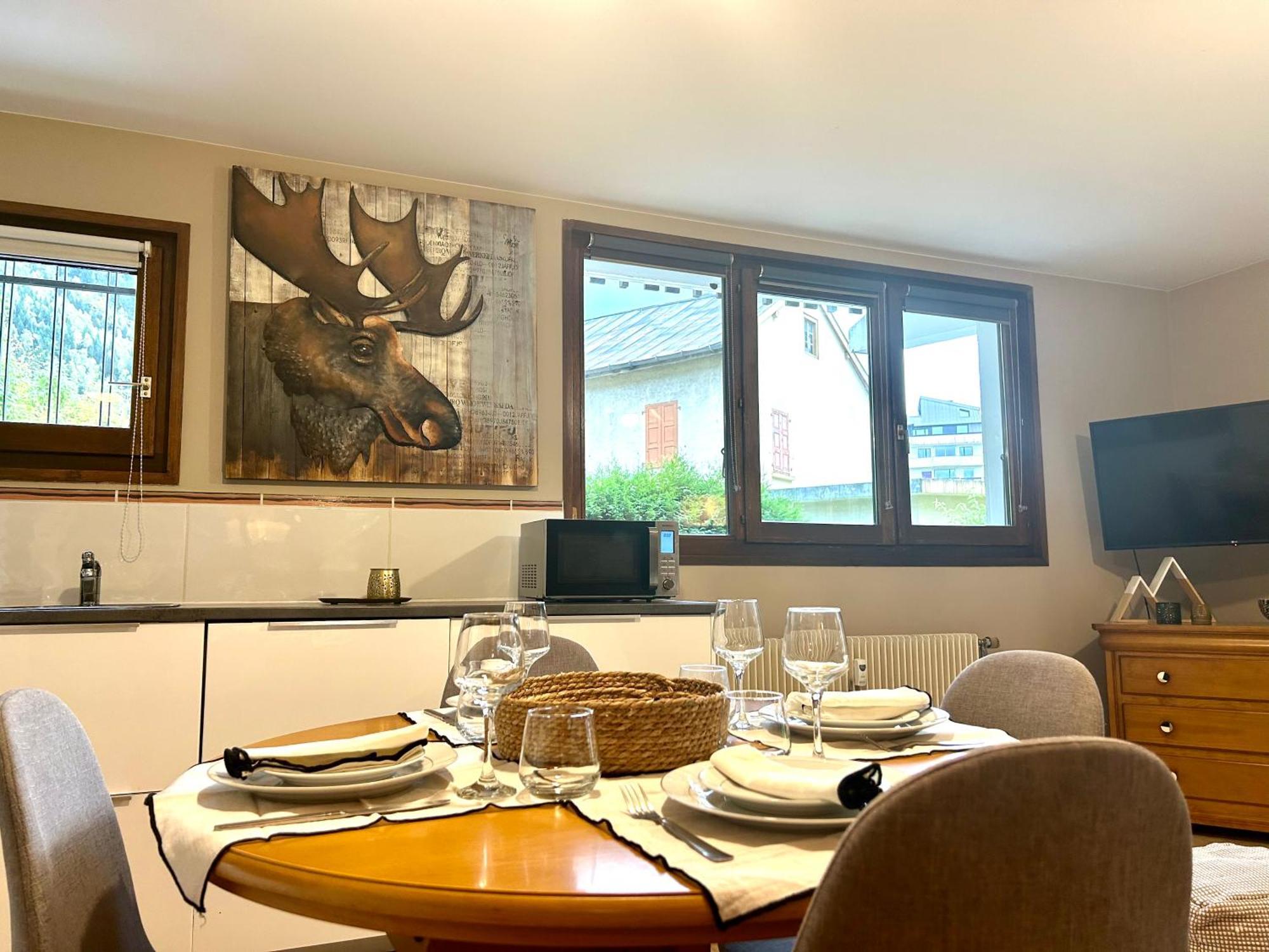 Appartement Style Chalet Avec Grande Terrasse Et Parking Prive 霞慕尼 外观 照片